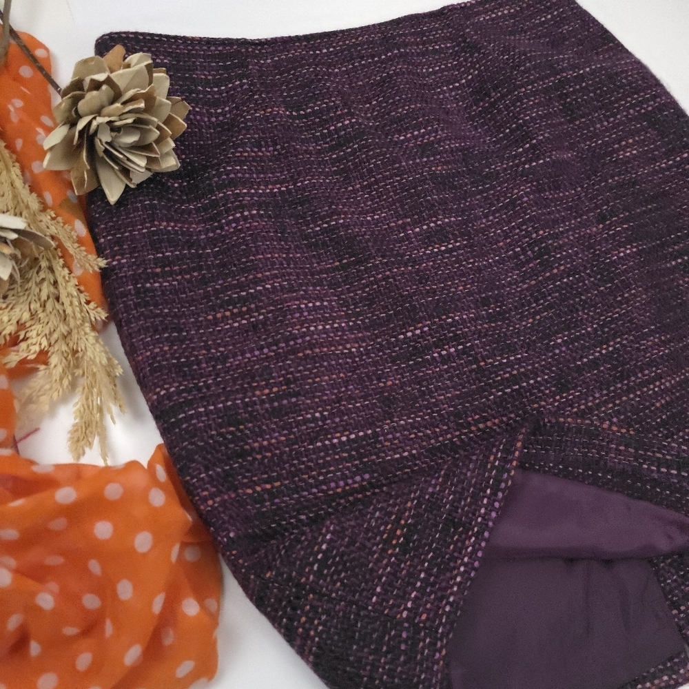Charter Club Elegant Purple Tweed Women's Skirt Sz 14p - Picture 2 of 9